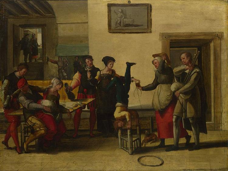 The Brunswick Monogrammist Itinerant Entertainers in a Brothel oil painting image